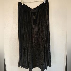 Velvet Black Whimsigoth Midi Pleated Skirt Size 2XL Holiday Winter